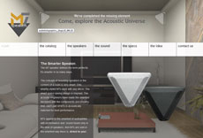 Web site designed by Joe Fisher for  a speaker manufacturer