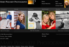 Web site designed by Joe Fisher for a commercial photographer